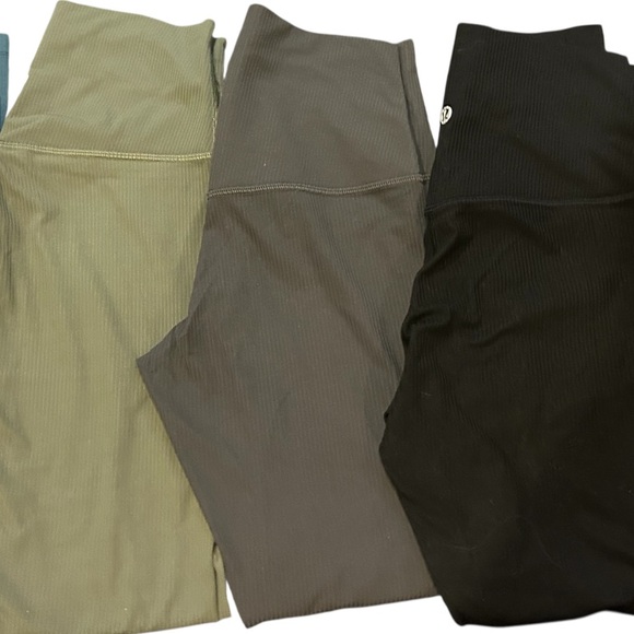 Lululemon Align™ High-Rise Ribbed Pant 25" in Bronze Green Size 6 RARE - Picture 2 of 2